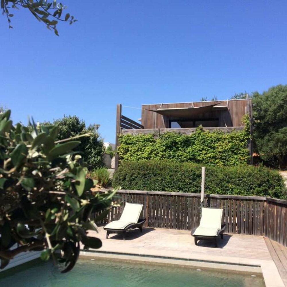 location-leucate-languedoc-vue-mer-08 La Poussada, cube 2 et la piscine partagée