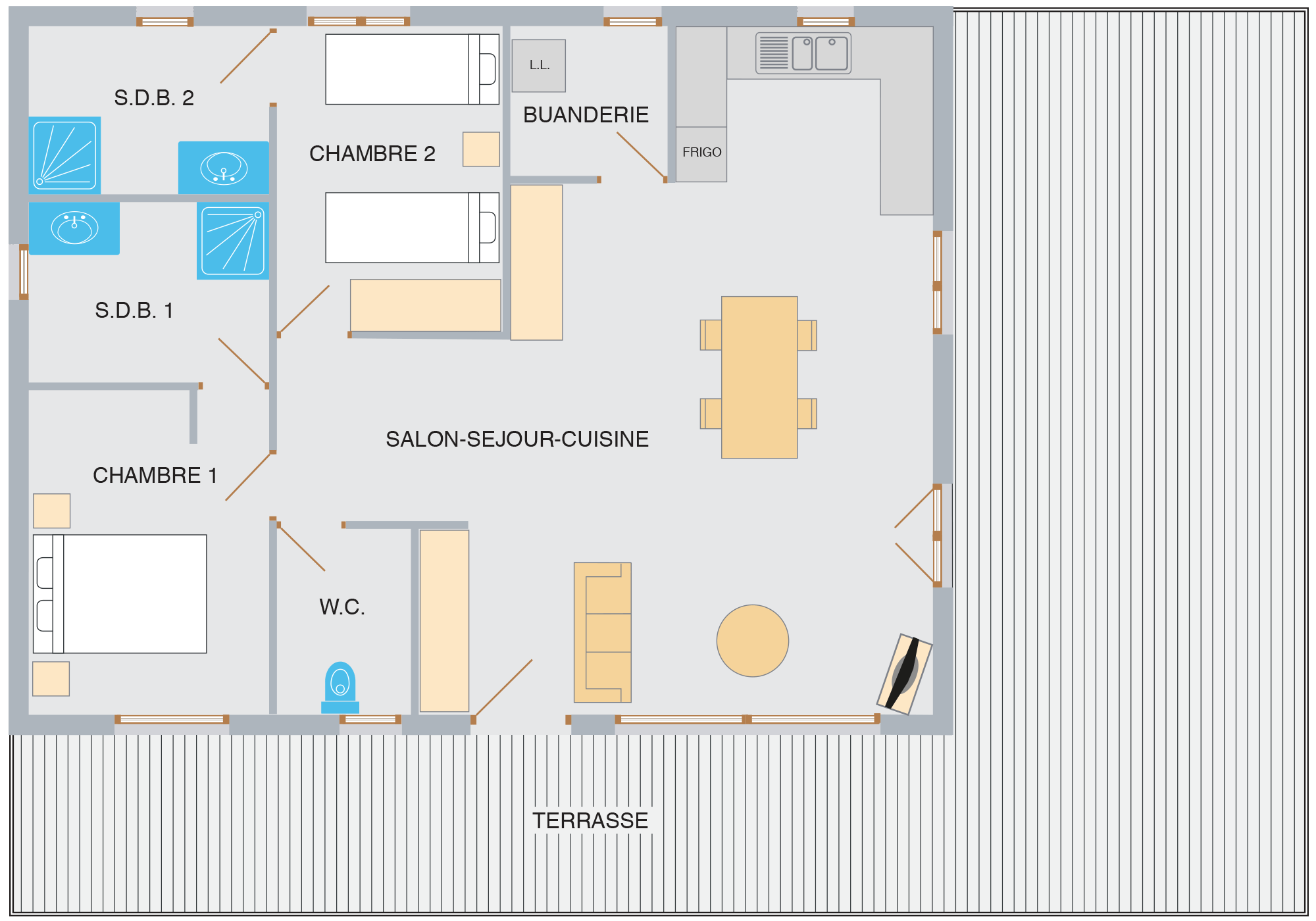 Plan gîte, la Poussada